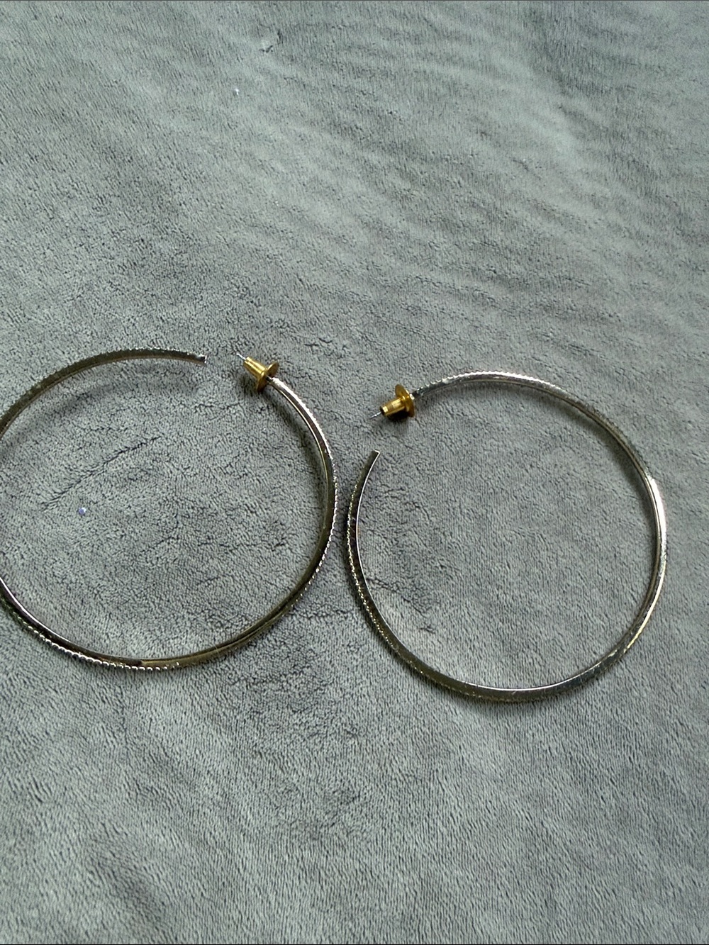 Gold -Tone rhinestone Hoop Earrings with Gold-Accent Backs